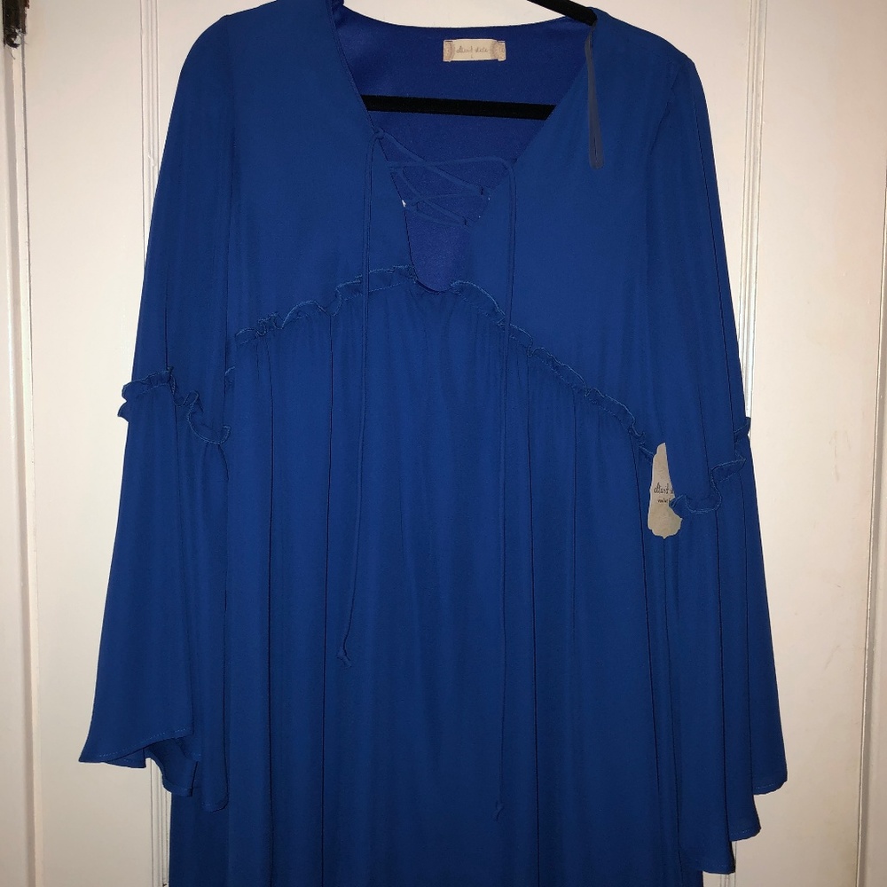 Altard State Long Sleeve Blue Dress